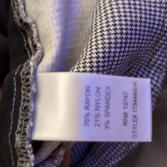 Houndstooth Black & White Trousers Pants - Picture 3 of 4